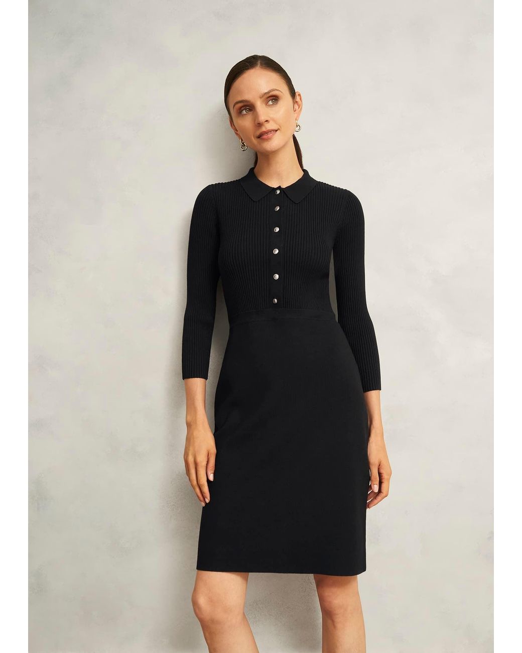 Hobbs Black Blanche Knitted Dress