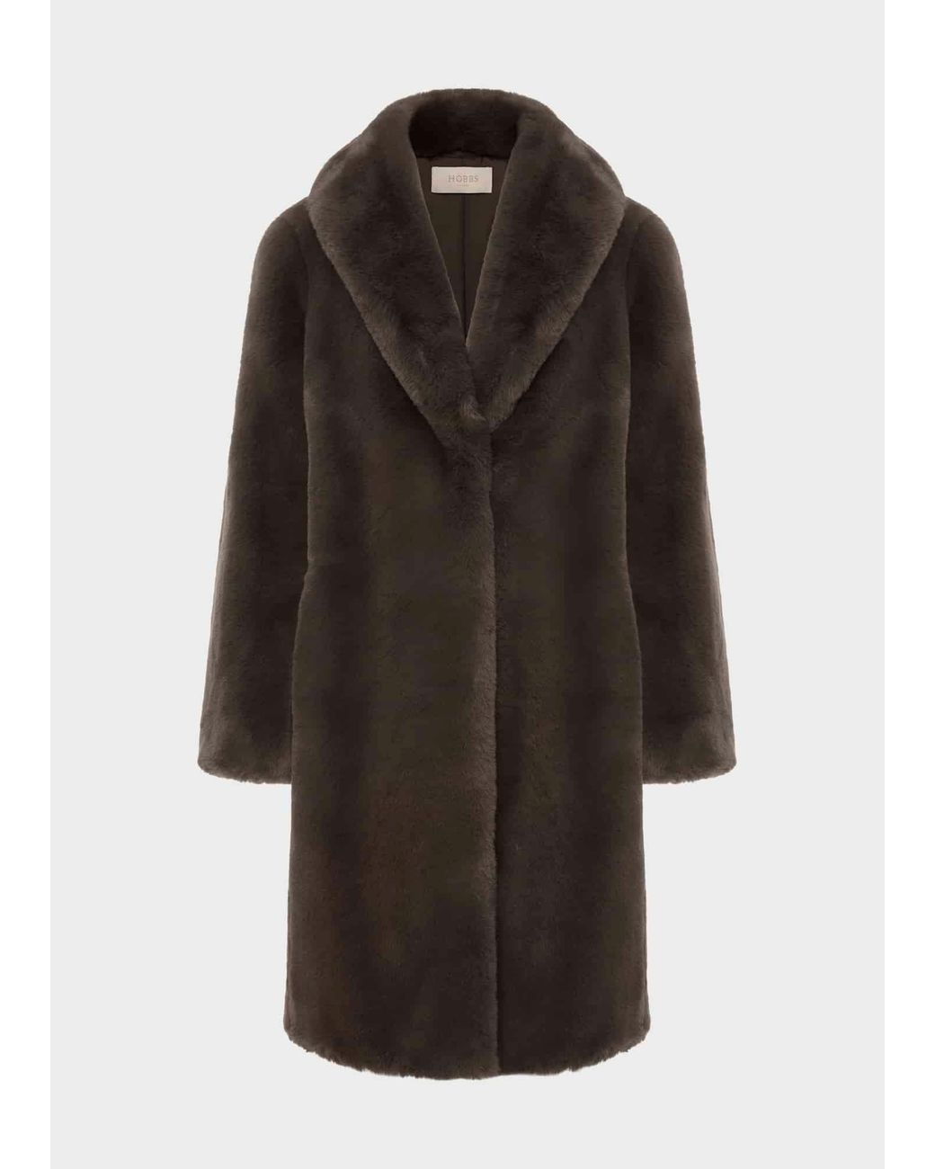 Hobbs Black Gabby Faux Fur Coat