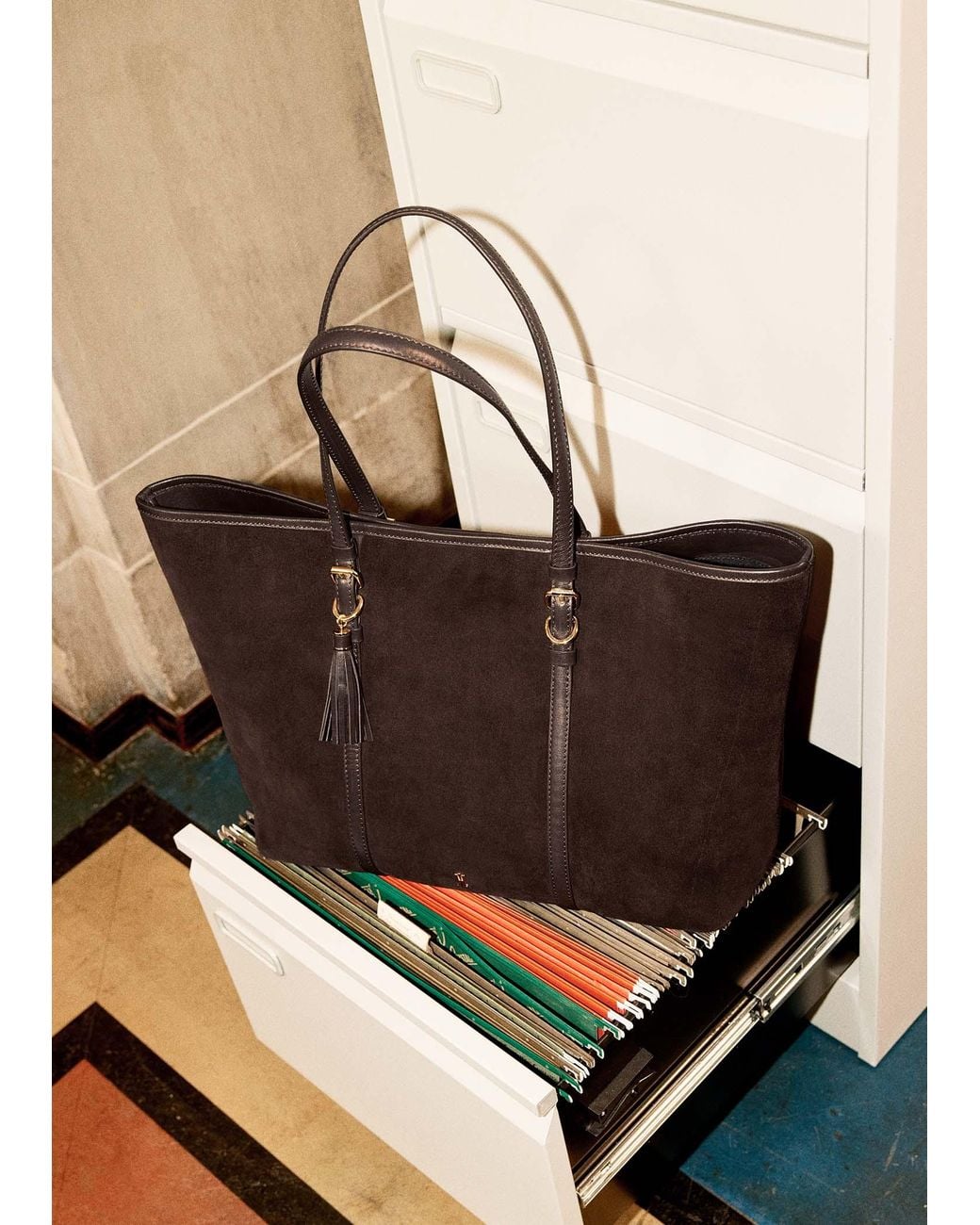 Hobbs Natural Kyra Suede Tote Bag