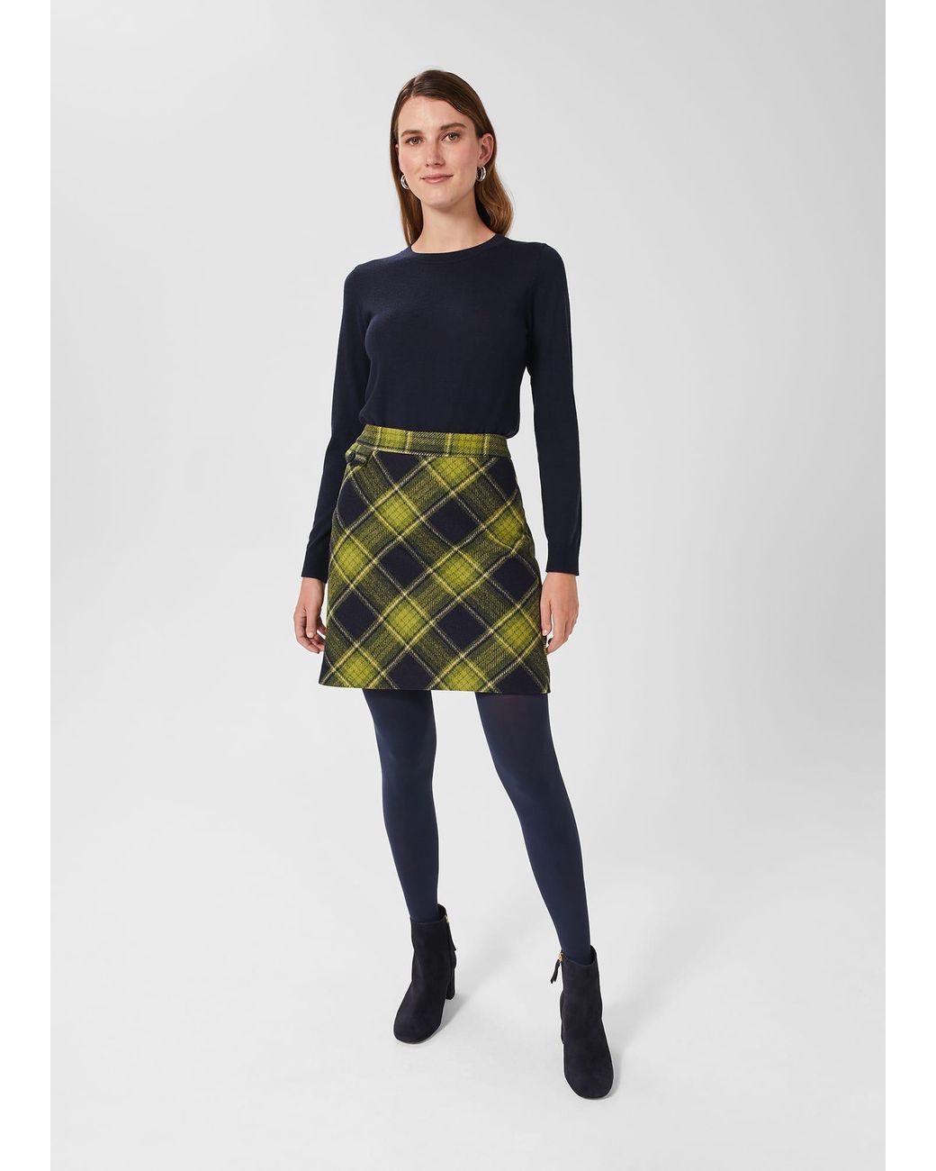 Hobbs Blue Arianne Wool Skirt