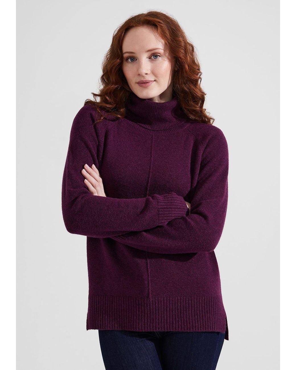 Hobbs Purple Aretha Jumper With Alpaca