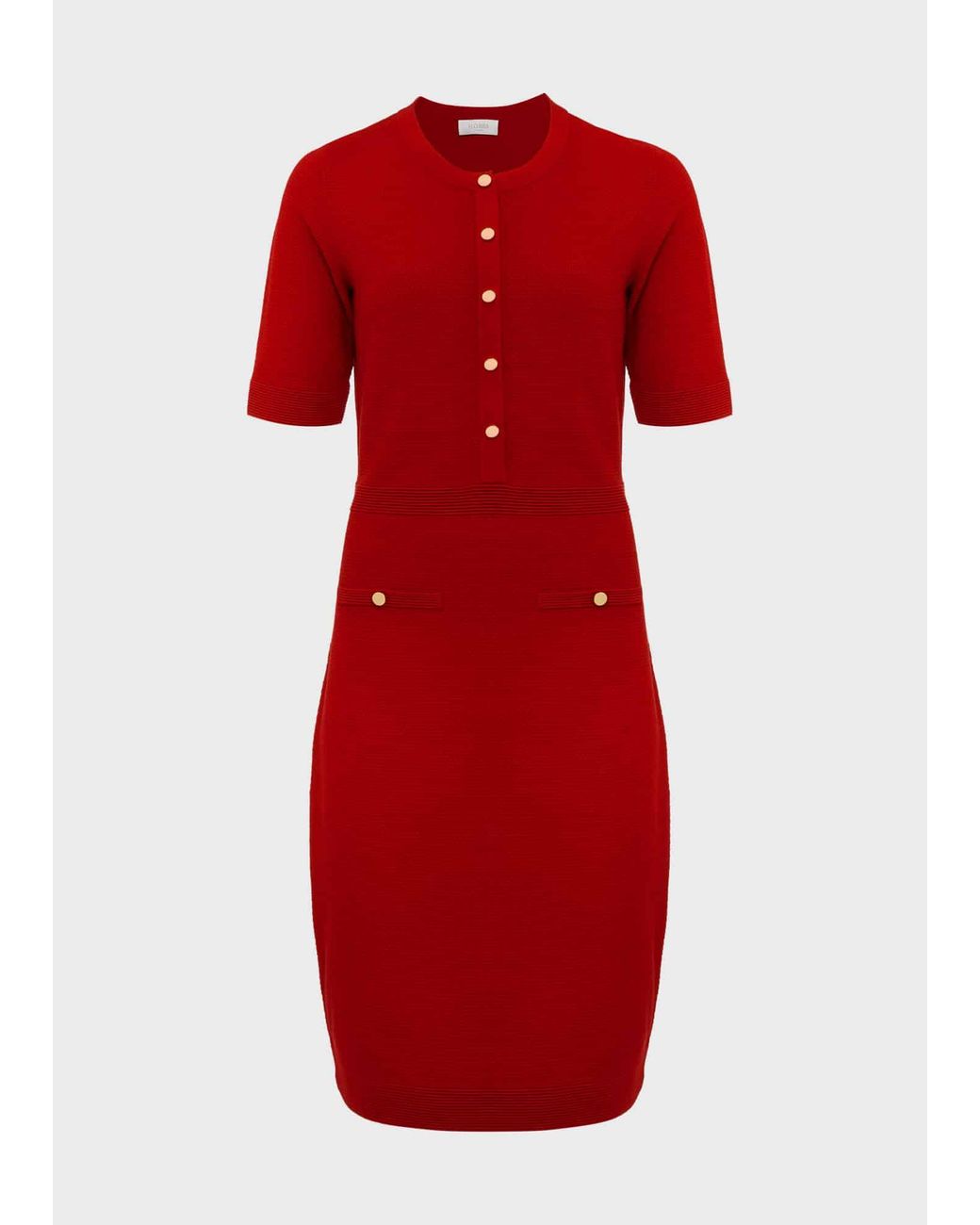 Hobbs Red Noa Knitted Dress