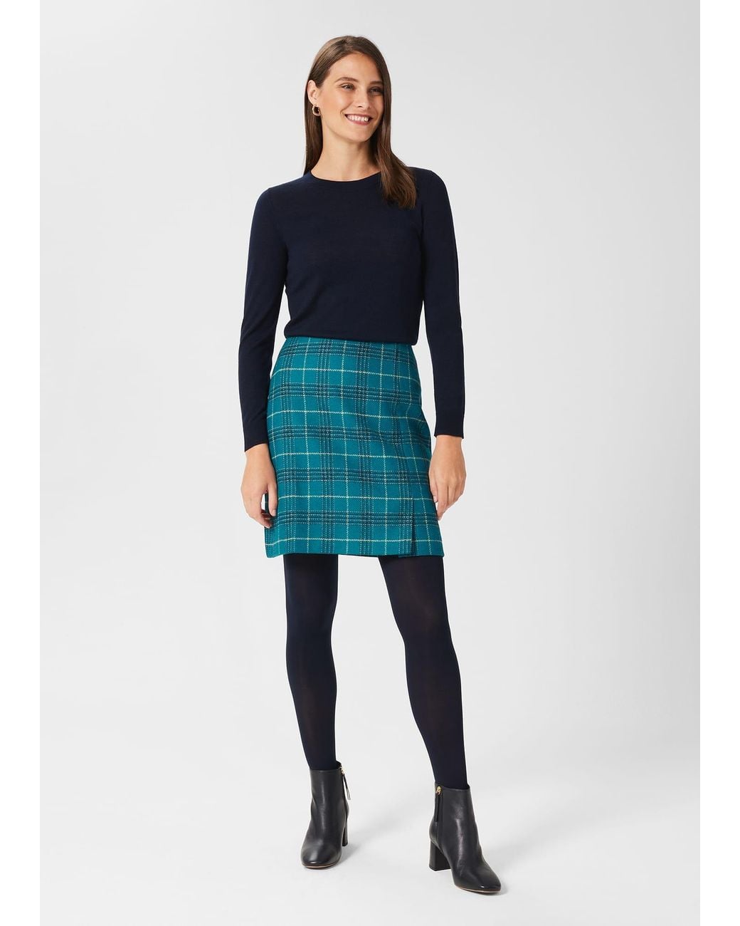 Hobbs Multicolor Amaris A Line Wool Skirt