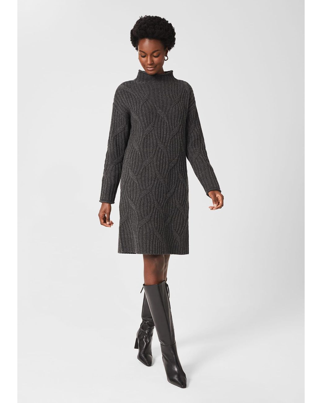 Hobbs Black Malikah Knitted Dress
