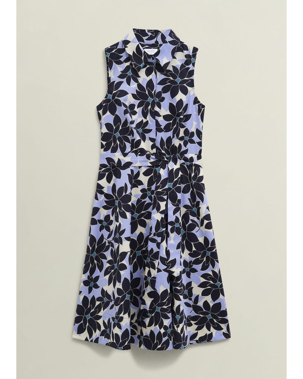 Hobbs Blue Petite Beki Cotton Dress