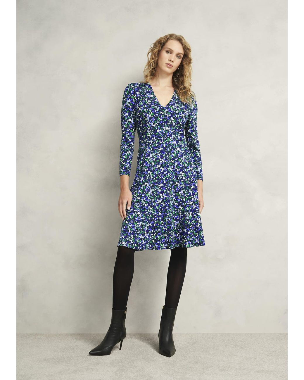 Hobbs Blue Petite Demi Jersey Dress