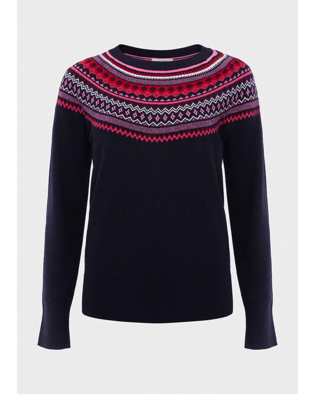 Hobbs Black Greta Fairisle Jumper With Cashmere