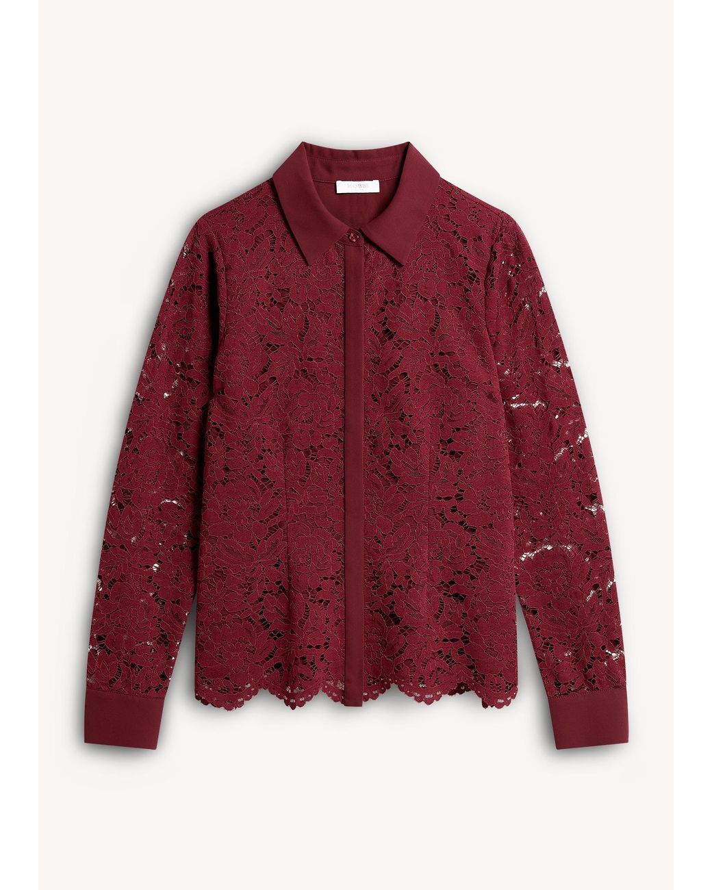 Hobbs Red Claire Lace Shirt