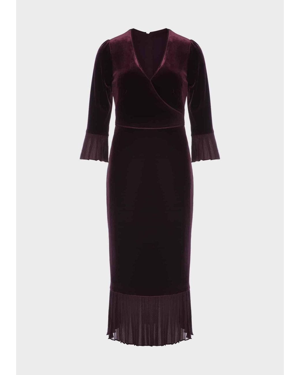 Hobbs Red Melodie Velvet Shift Dress