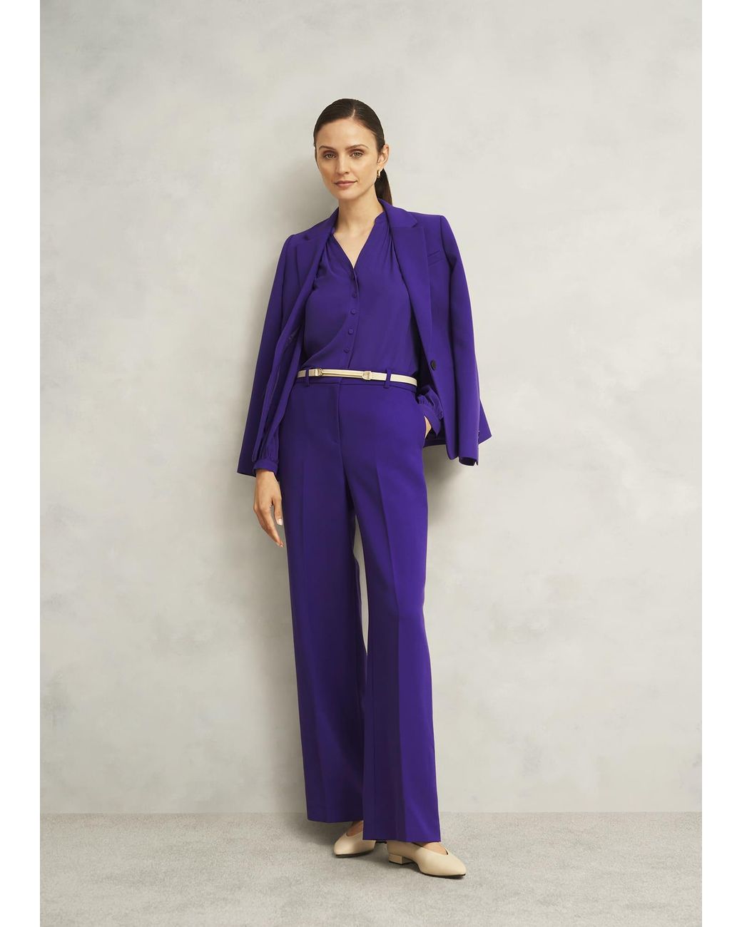 Hobbs Blue Sami Wide Trousers