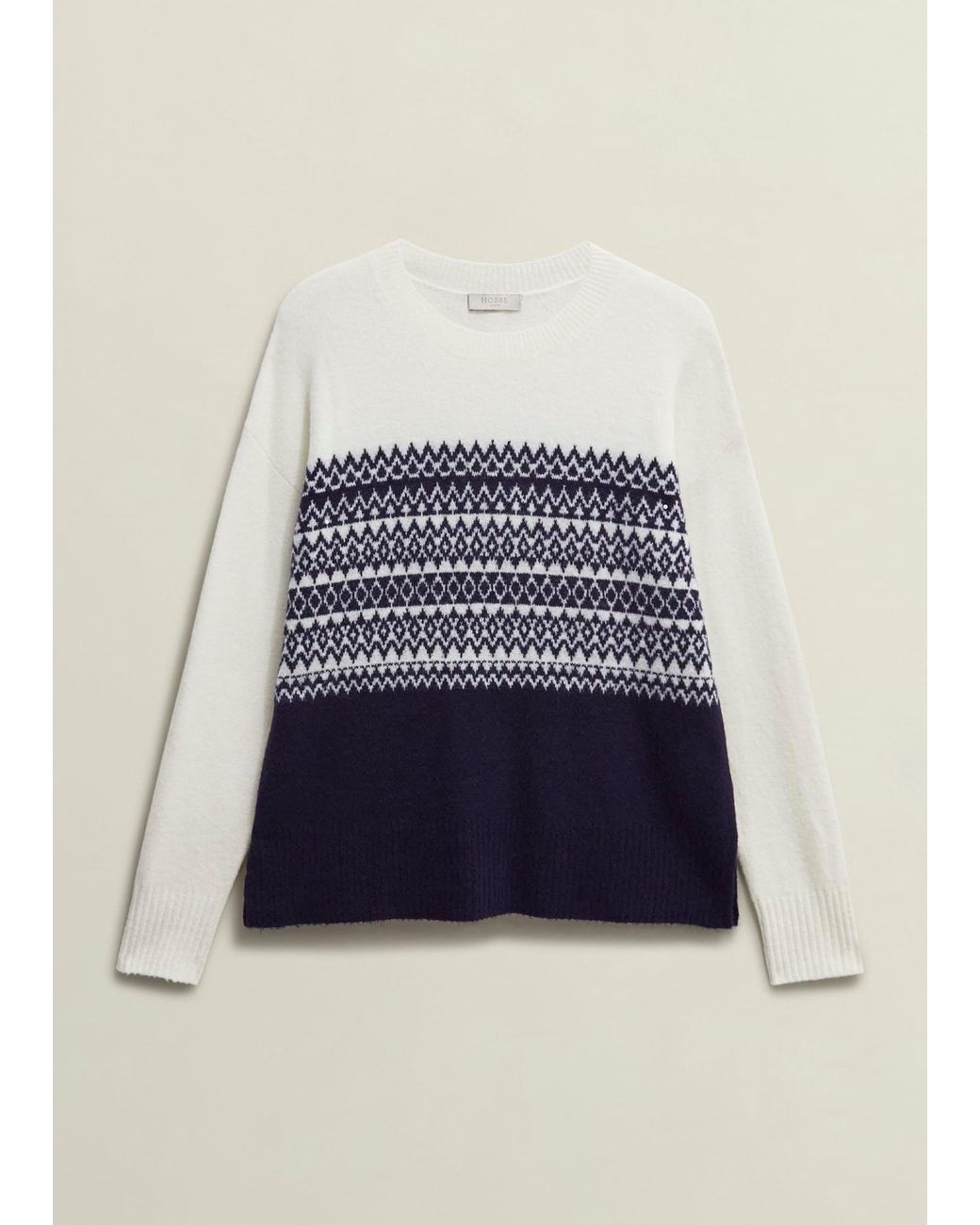 Hobbs Blue Lorrie Fairisle Jumper With Alpaca