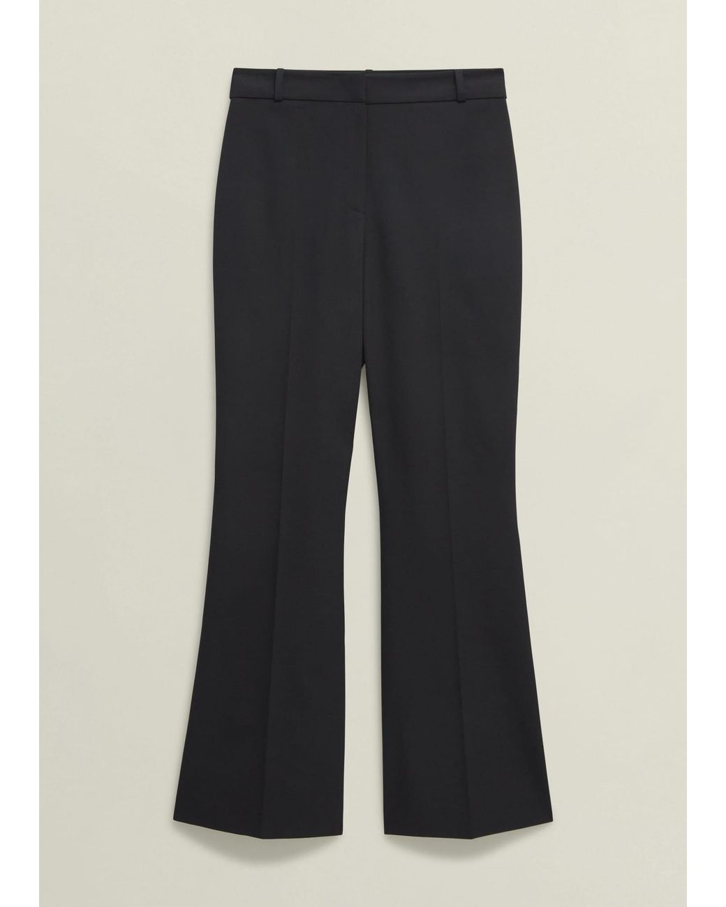 Hobbs White Italian Wool Flared Sinclair Trousers