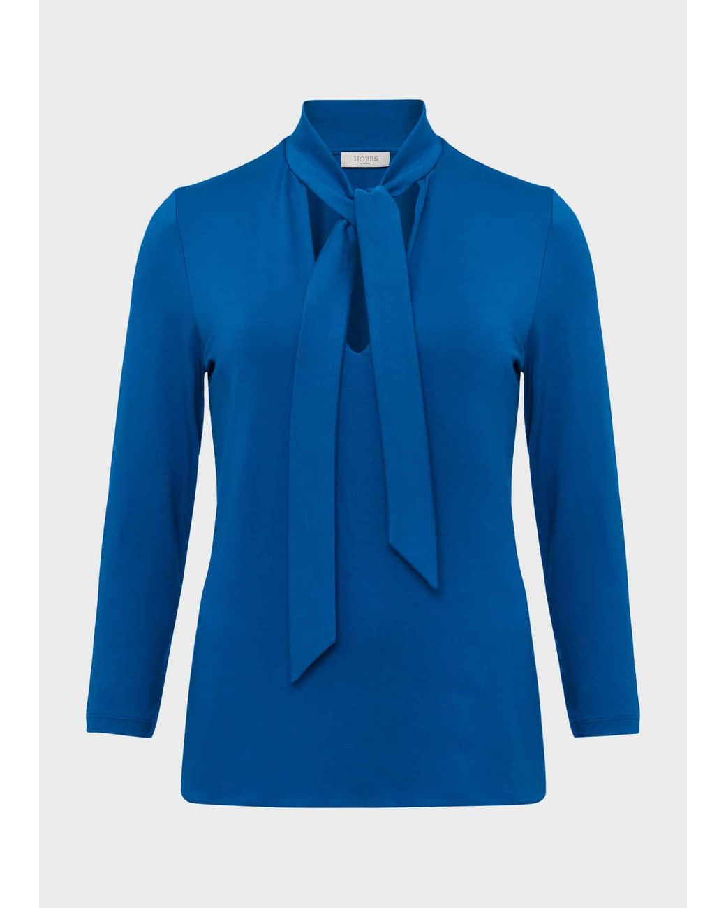Hobbs Blue Alba Tie Neck Top