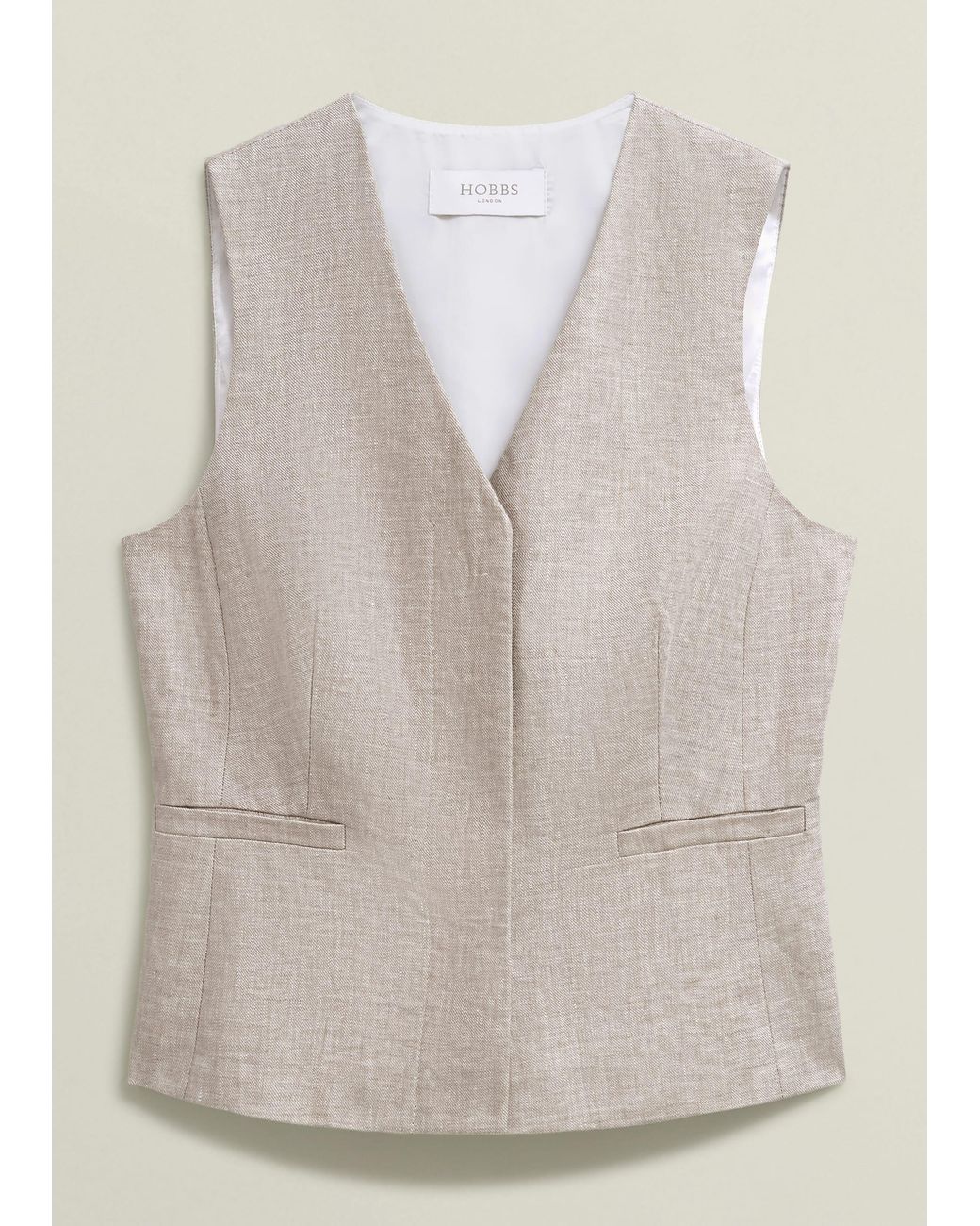 Hobbs Natural Alessia Linen Waistcoat