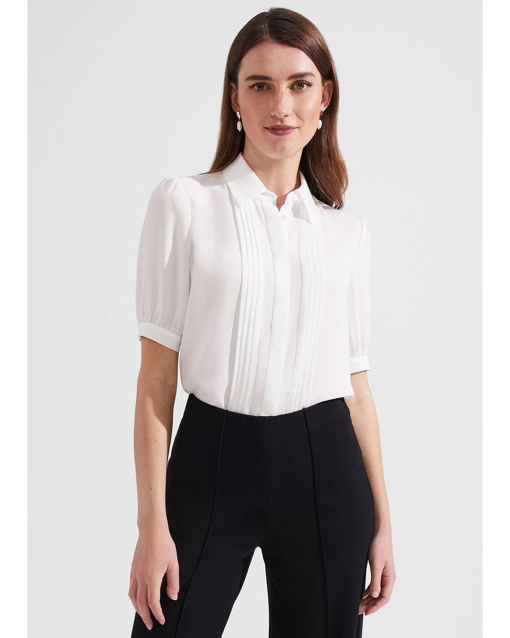 Hobbs White Ana Blouse