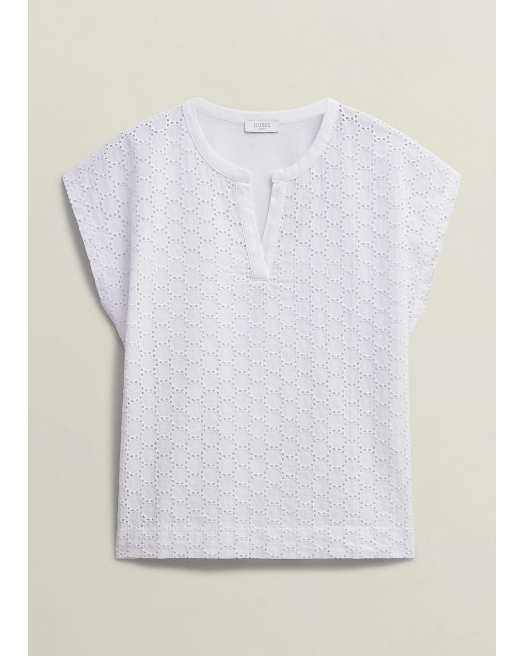 Hobbs White Joanna Broderie Top