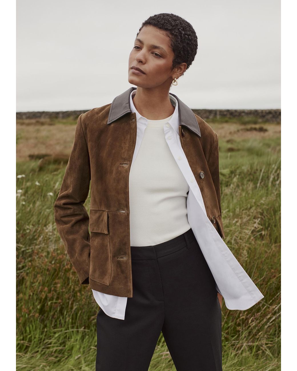 Hobbs Brown Sarah Suede Jacket