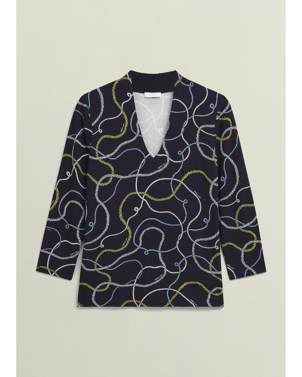 Hobbs Blue Aimee Printed Top
