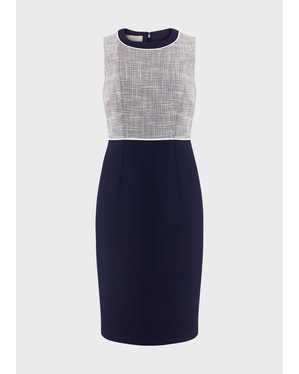 Hobbs Blue Petite Laurie Dress With Cotton