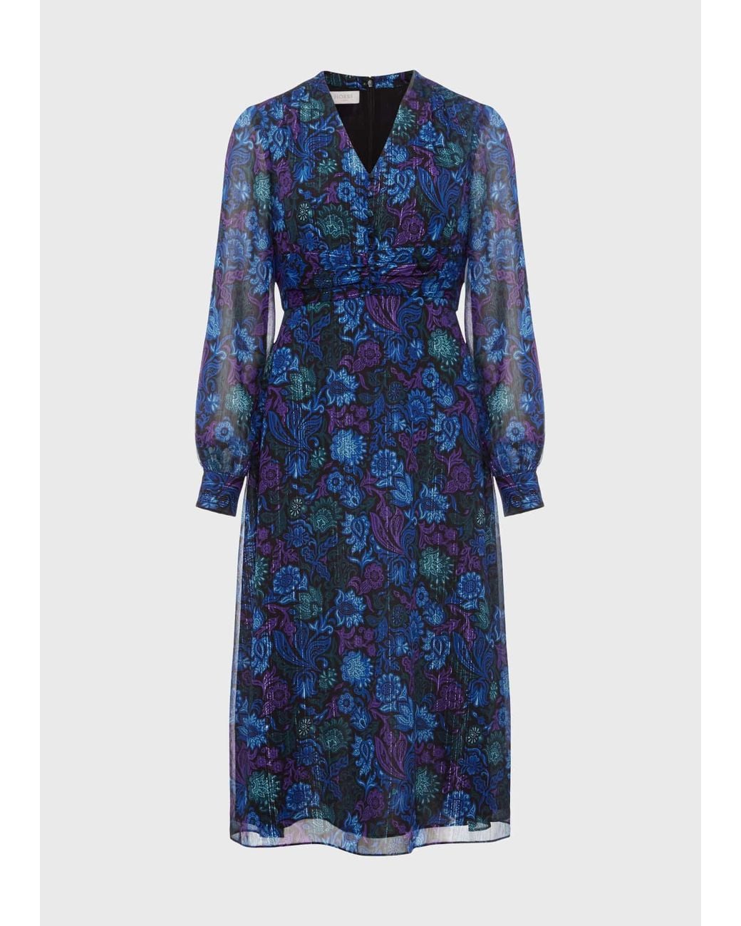 Hobbs Blue Petite Saffron Dress