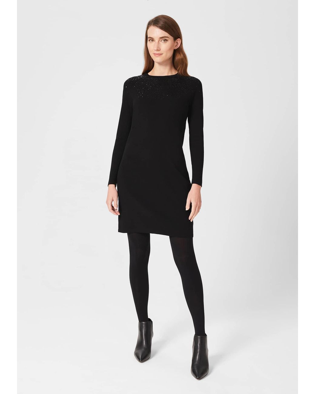 Hobbs Black Viviene Knitted Dress