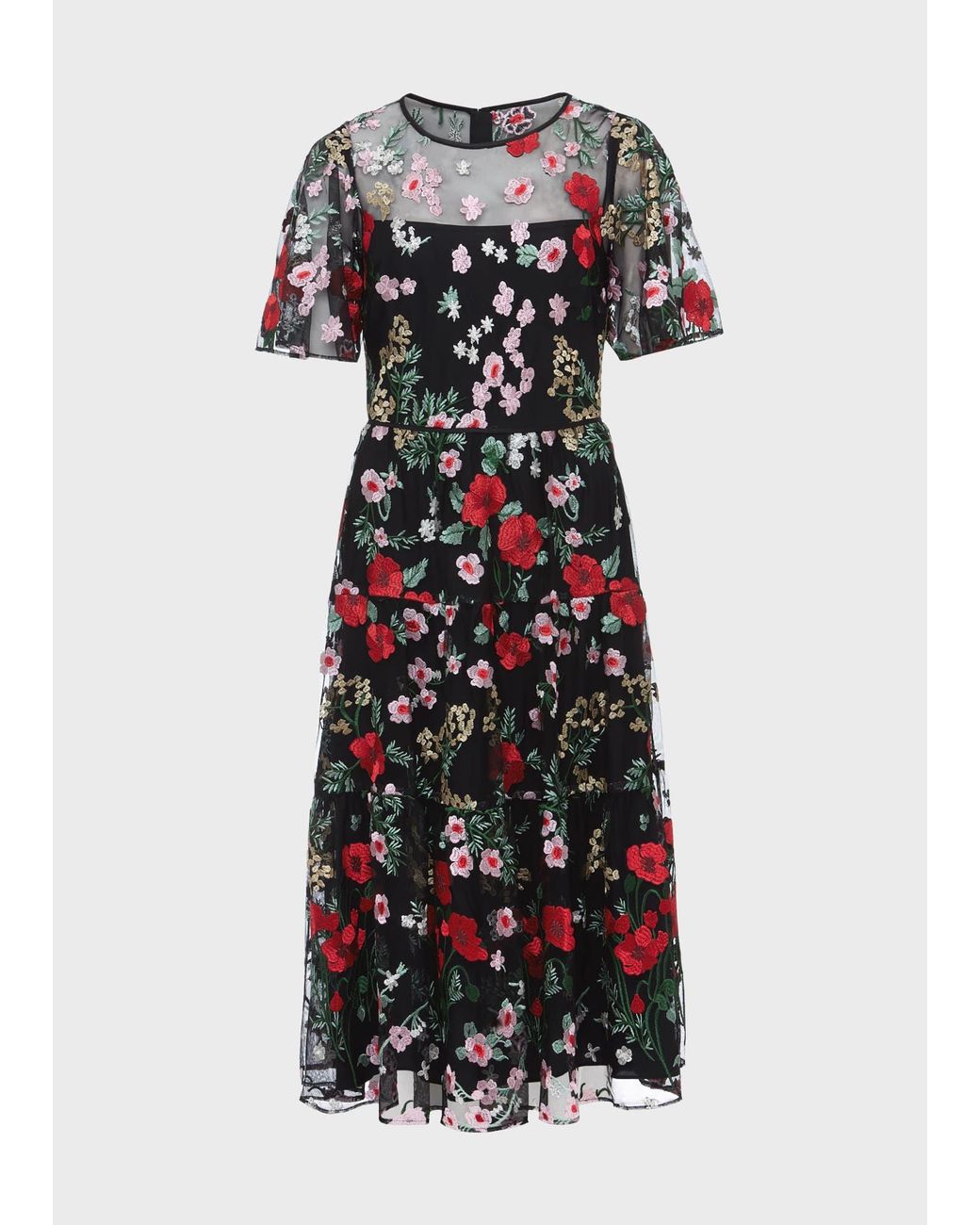 Hobbs White Dana Embroidered Dress