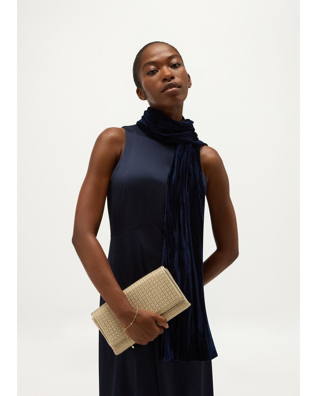 Hobbs Blue Tafara Velvet Scarf