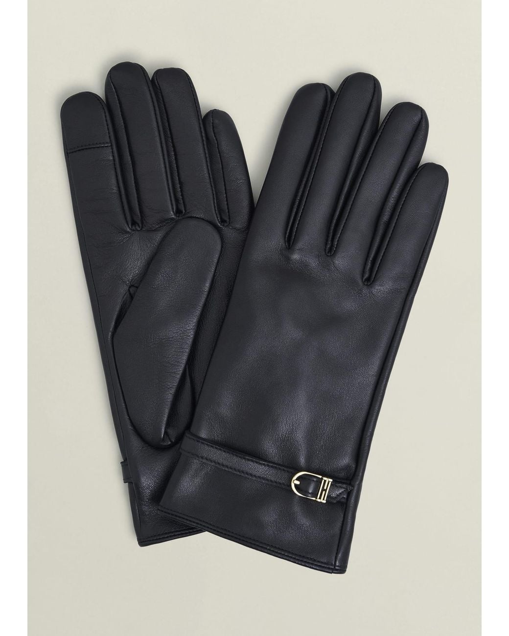 Hobbs Blue Lillia Leather Gloves