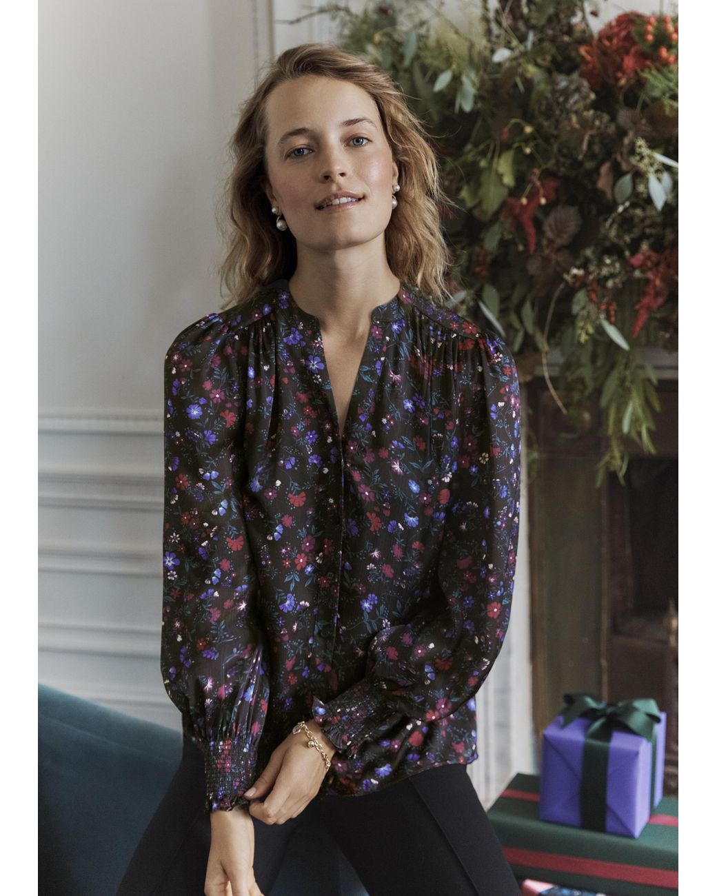 Hobbs Black Tasha Blouse