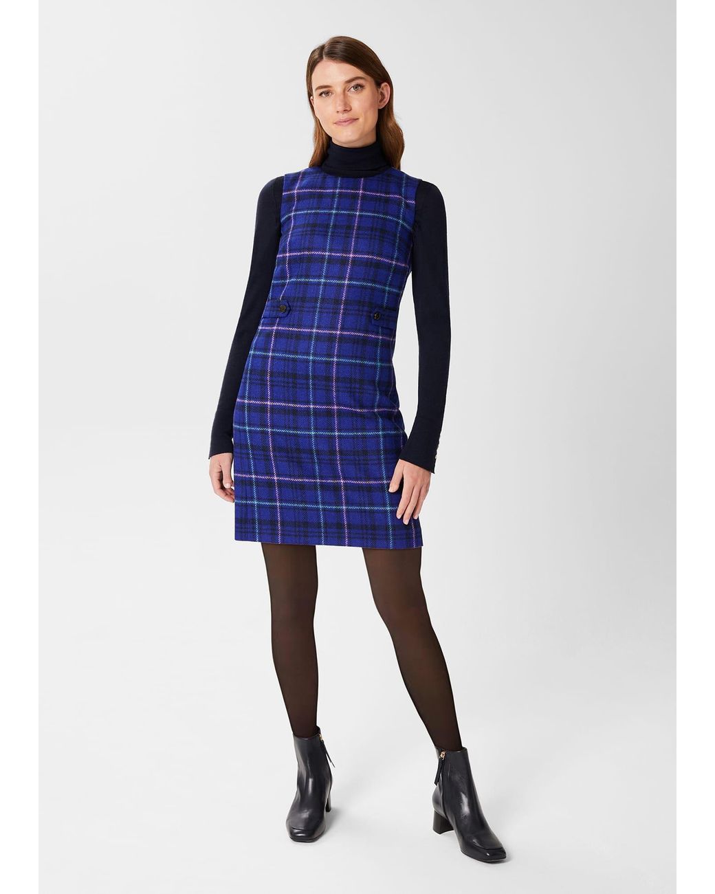 Hobbs Blue Emberly Wool Dress