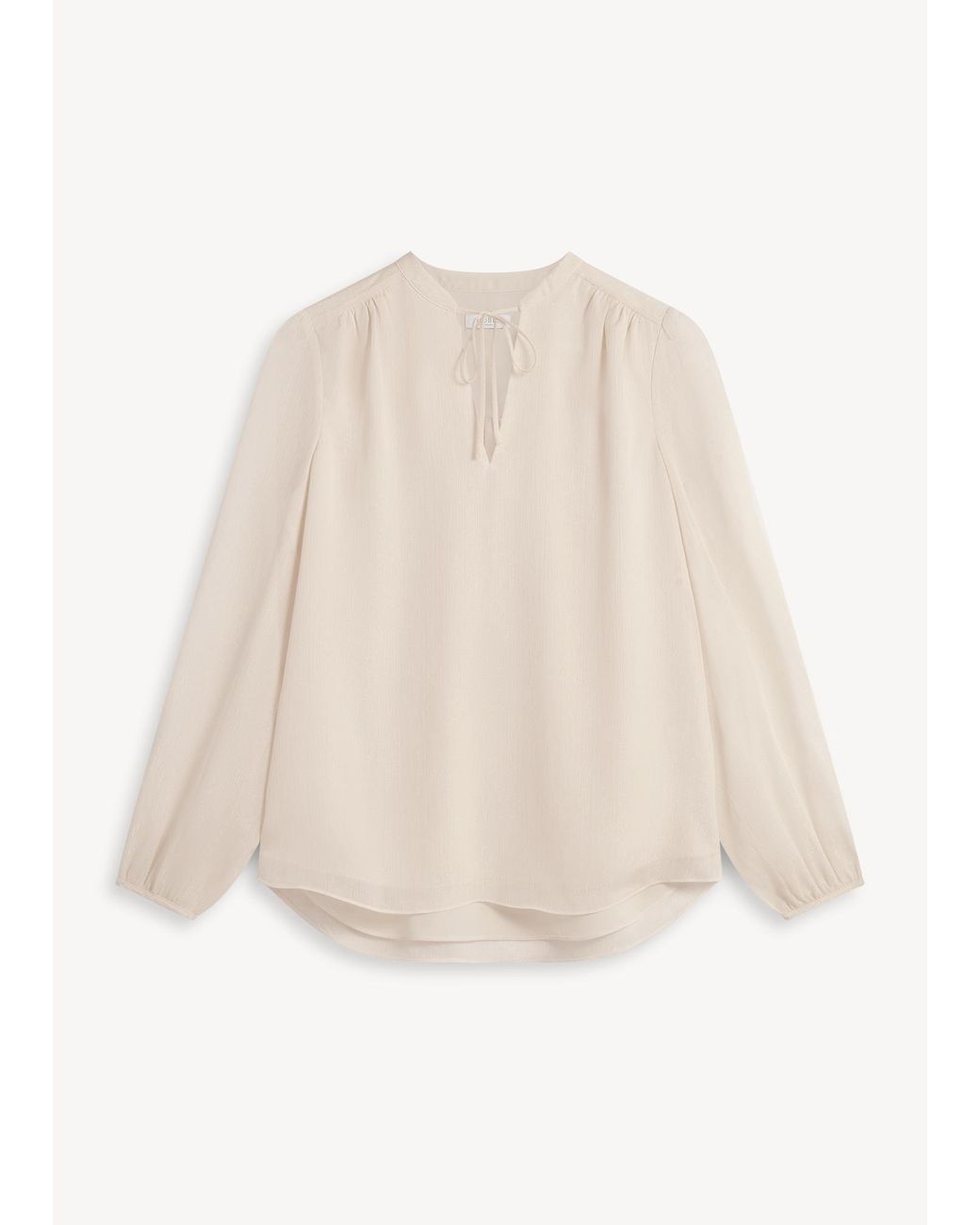 Hobbs White Annika Tie Neck Blouse