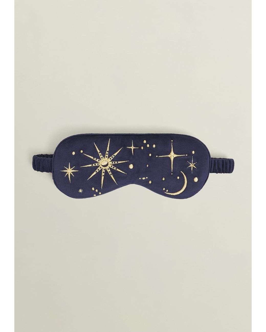 Hobbs Blue Gabriella Embroidered Silk Eye Mask