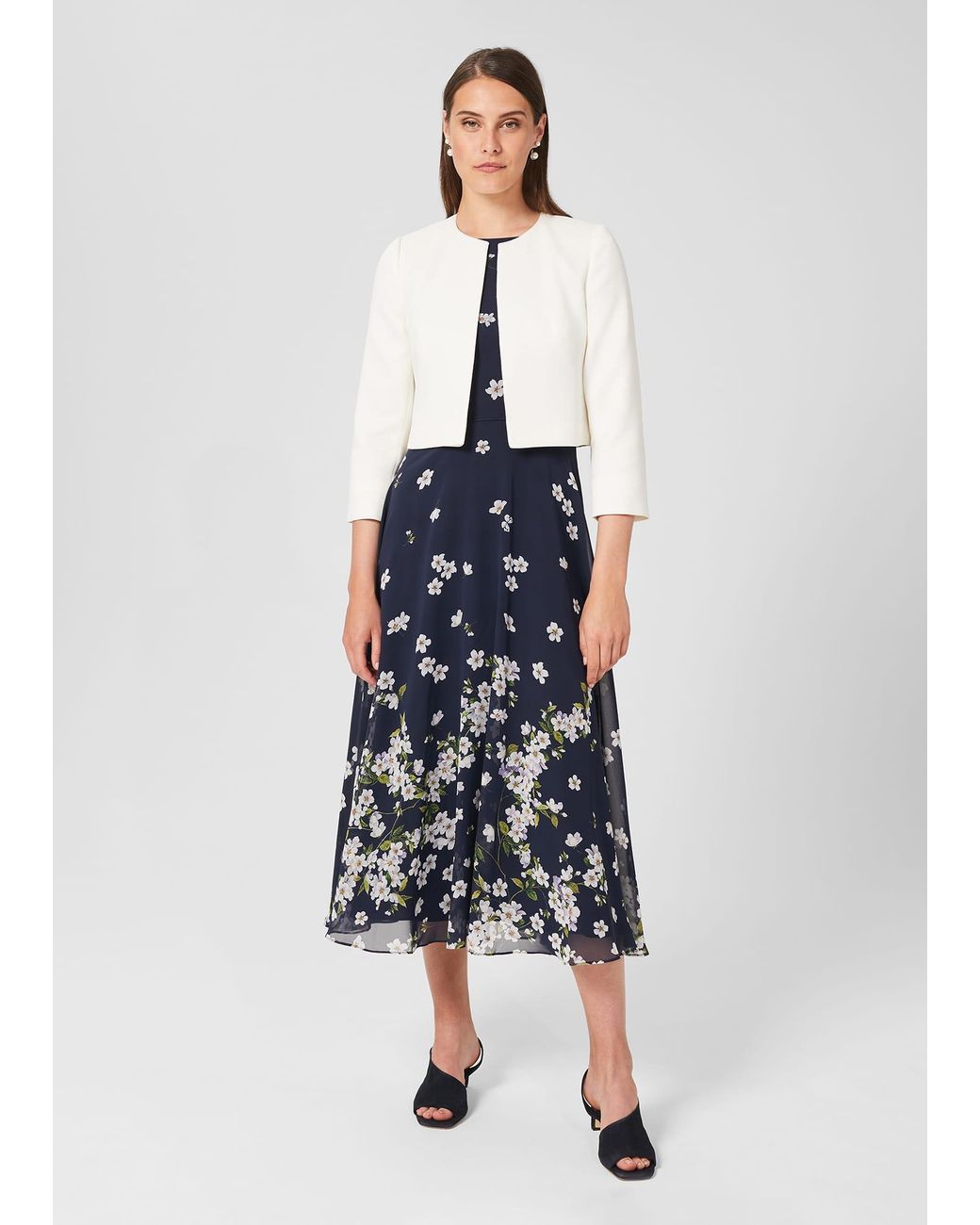 Hobbs Blue Elize Textured Jacket