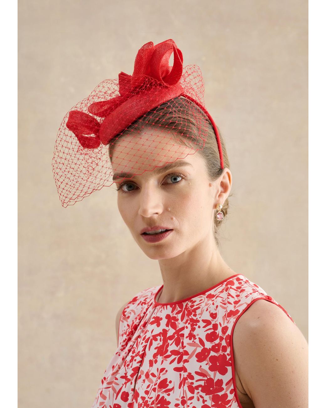 Hobbs Red Adalyn Fascinator