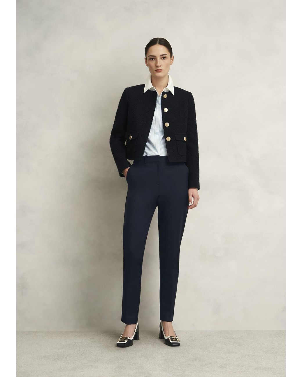 Hobbs Blue Nicky Tapered Travel Trousers