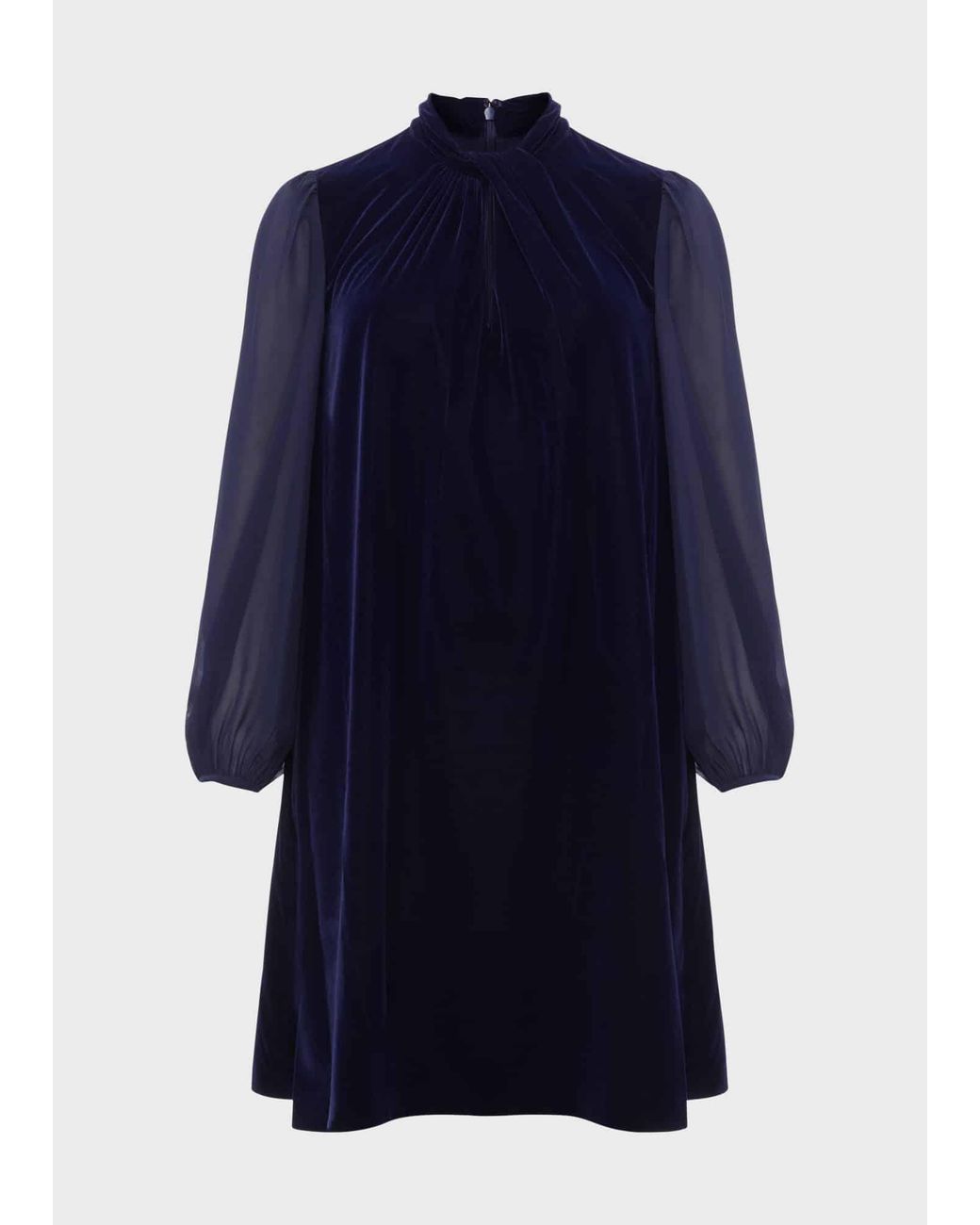 Hobbs Blue Faye Velvet A Line Dress