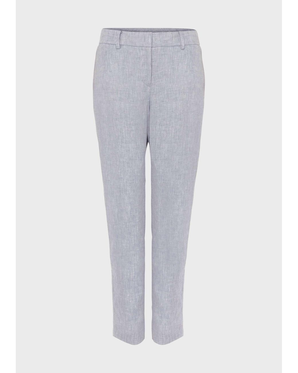 Hobbs White Ivana Linen Tapered Trousers