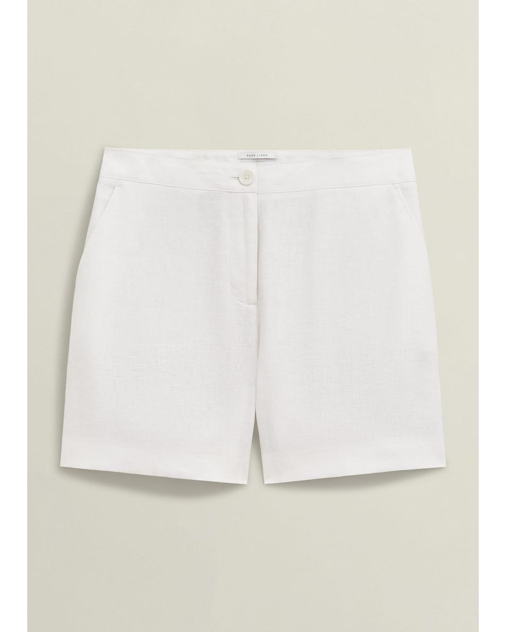 Hobbs White Chelsea Linen Shorts