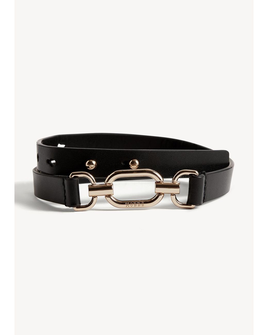 Hobbs Black Cecelia Leather Belt