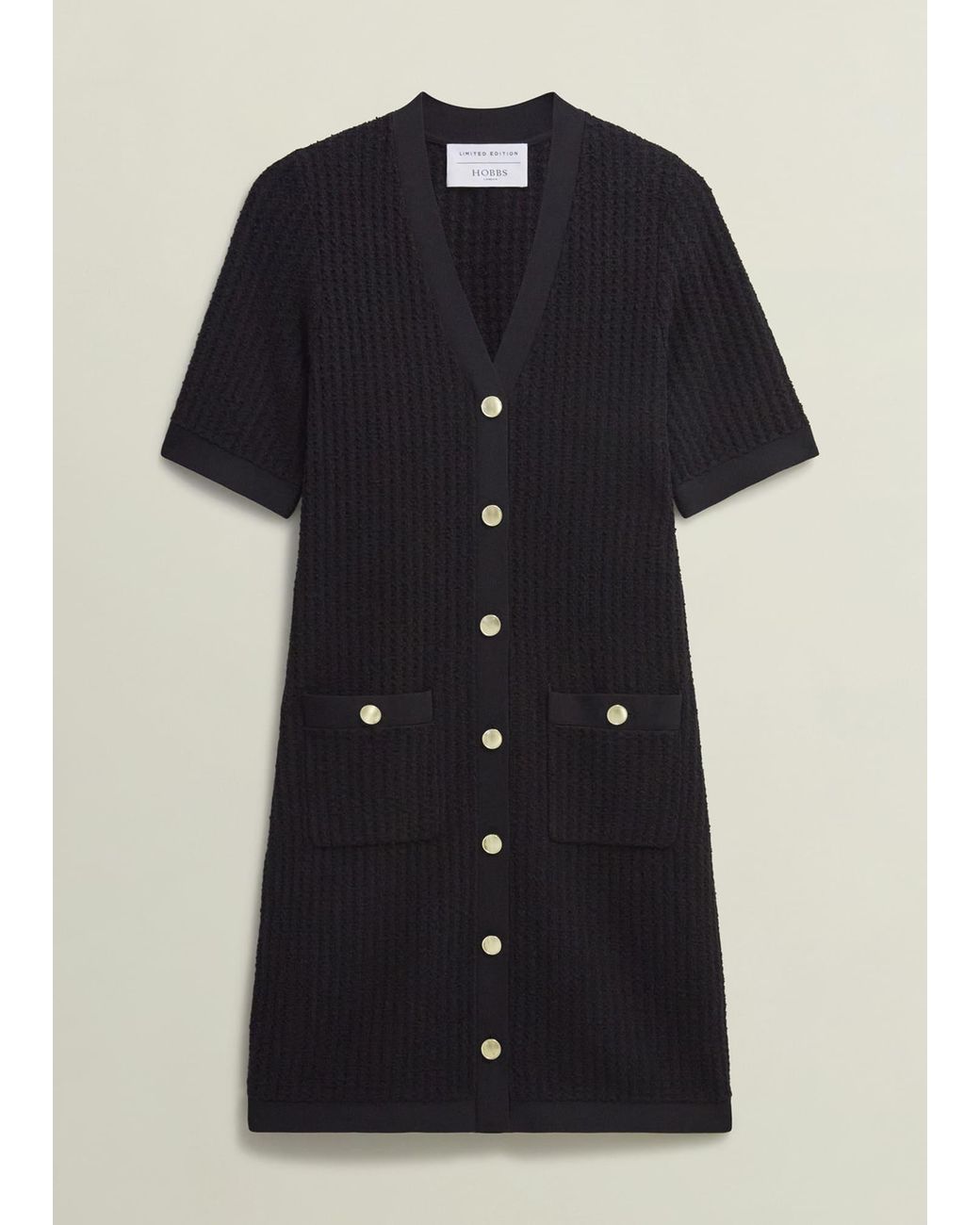 Hobbs Blue Tatton Cotton Blend Knitted Dress