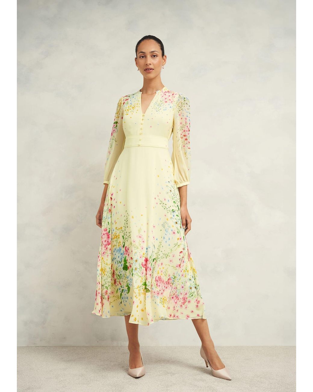 Hobbs Emma Silk Dress in Natural Lyst UK