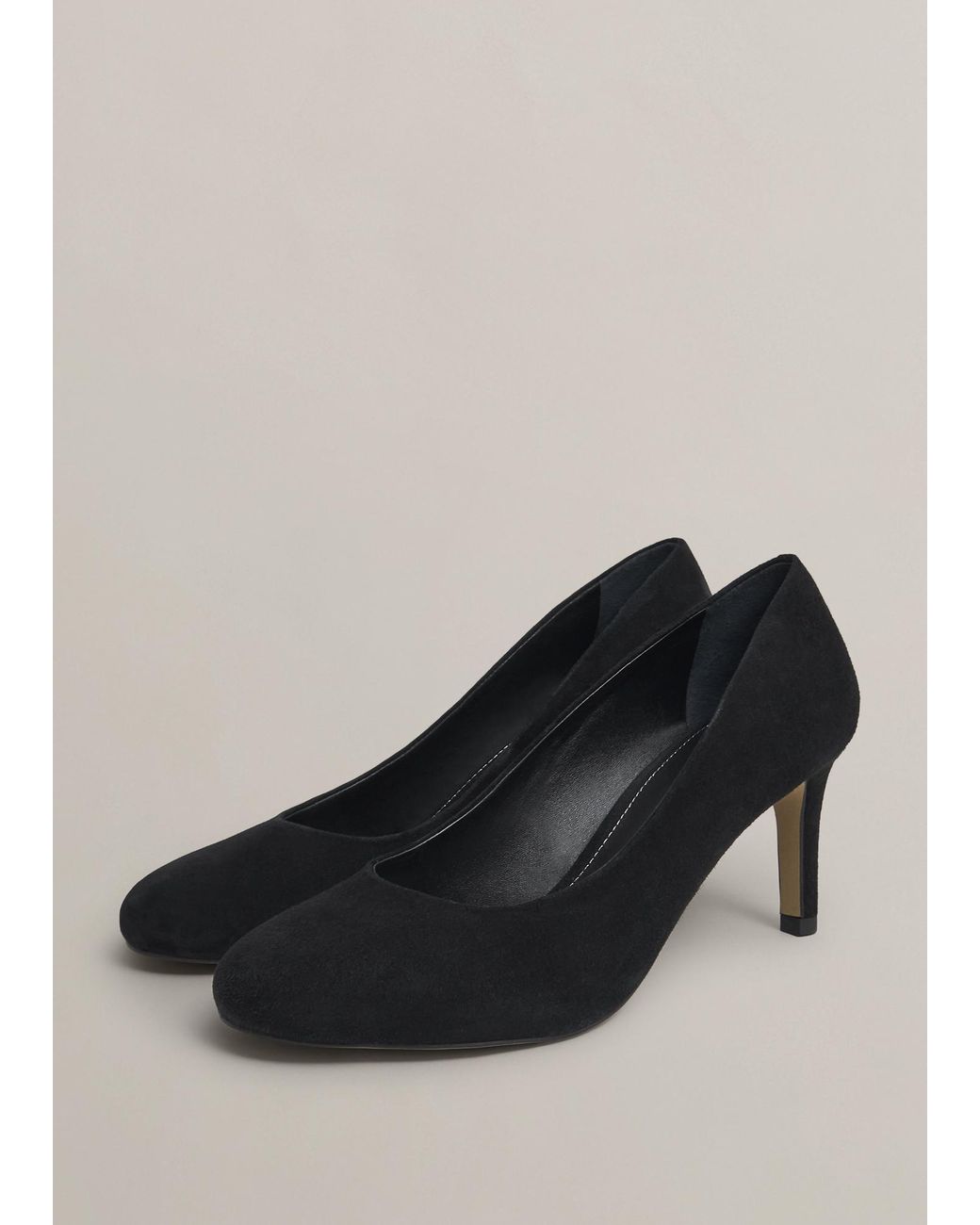 Hobbs Black Lizzie Suede Court Shoes