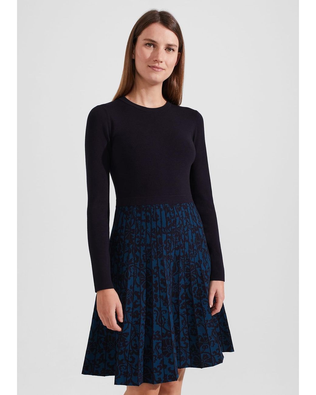 Hobbs Blue Gill Knitted Dress