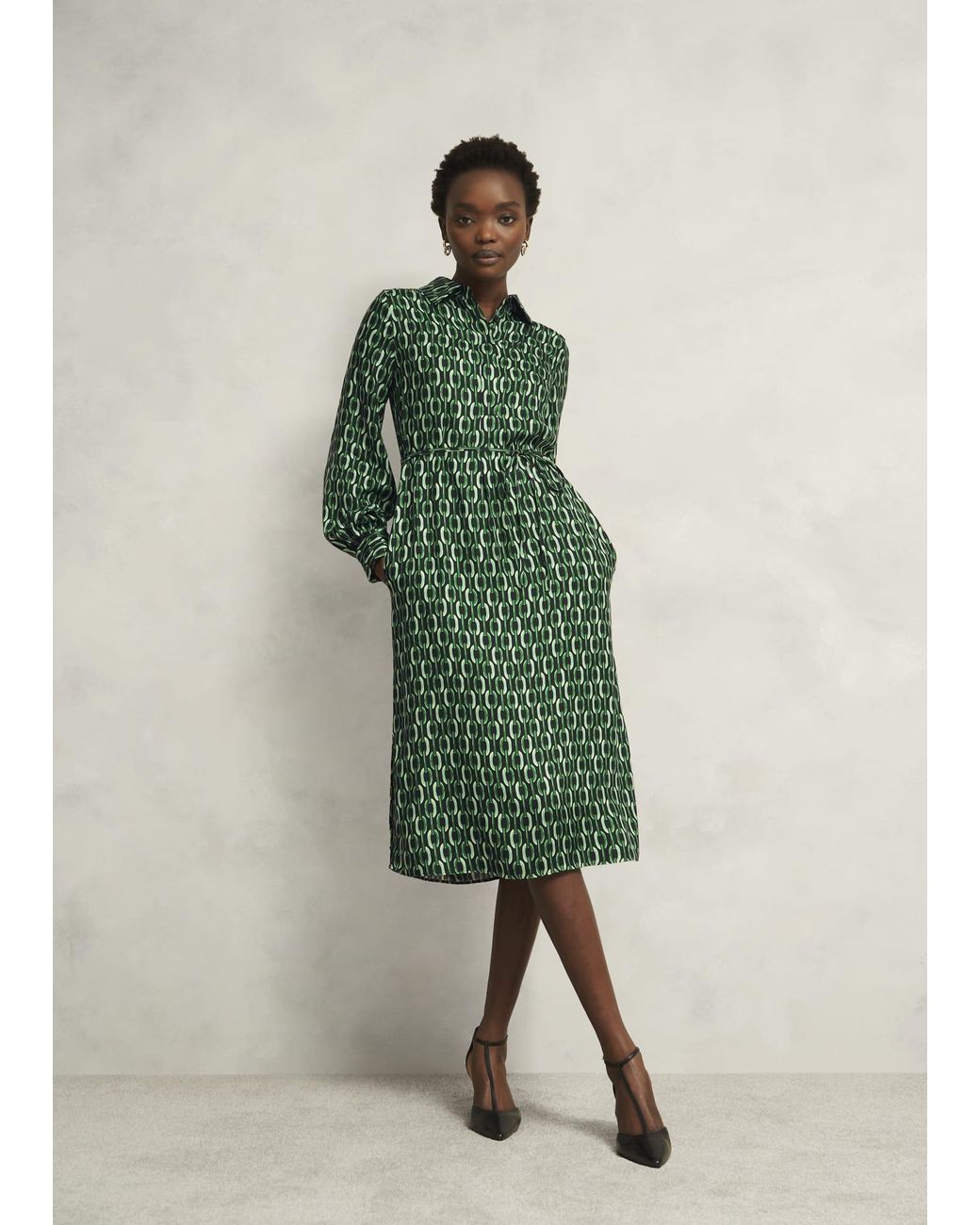 Hobbs Green Petite Florian Dress