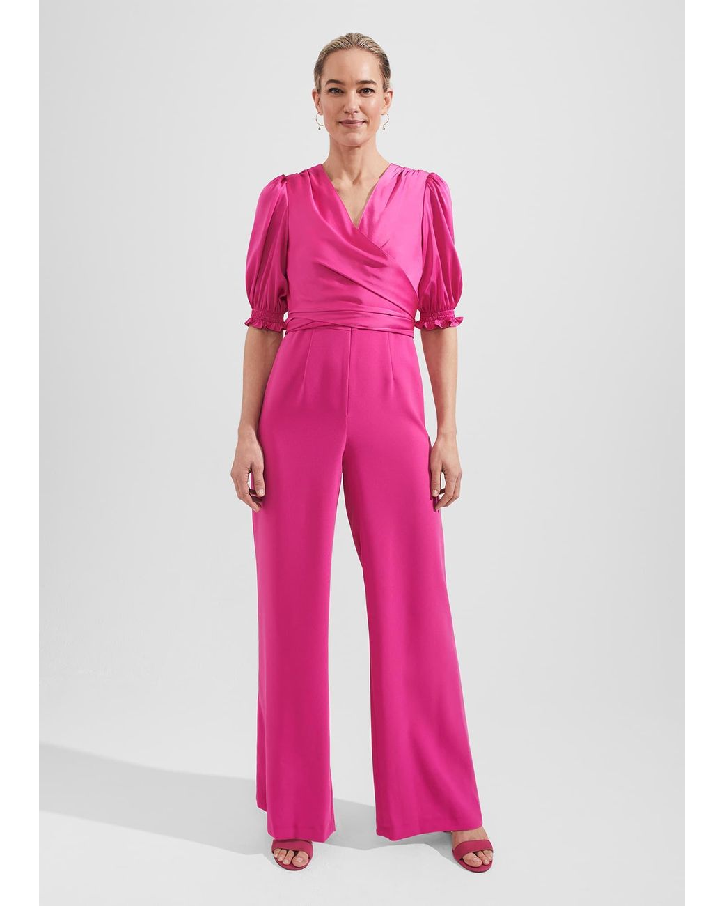 Hobbs Pink Lenora Wrap Jumpsuit