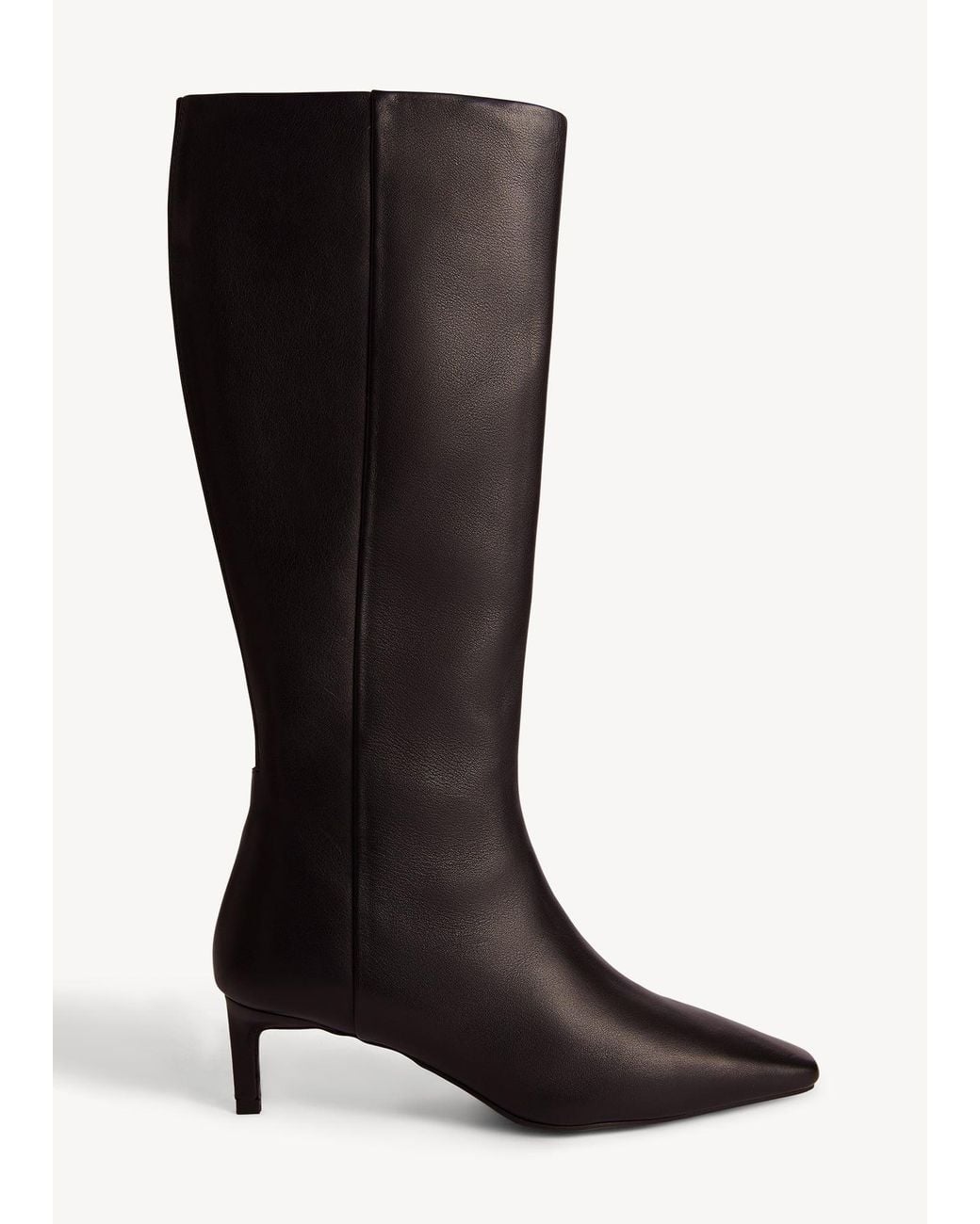 Hobbs Black Grace Leather Knee Boots