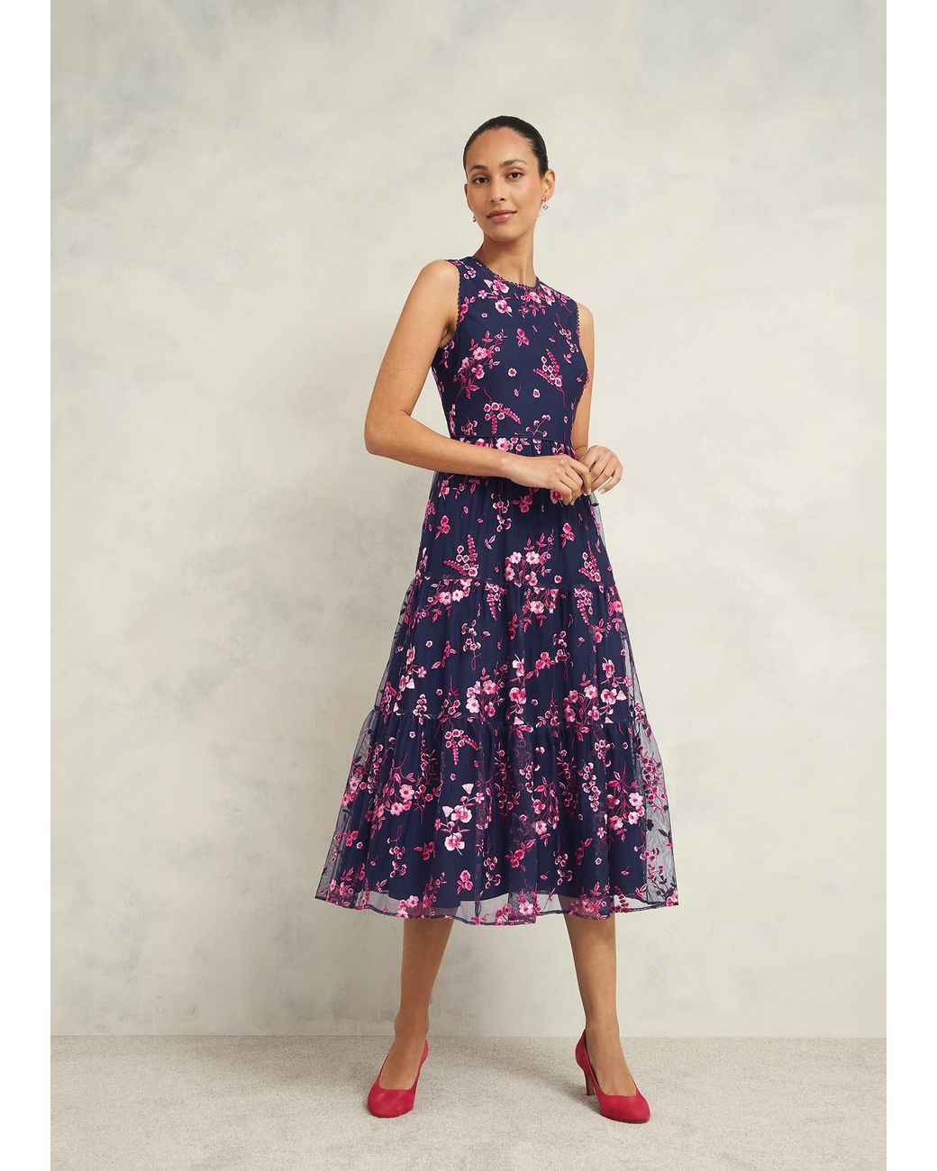 Hobbs Multicolor Petite Bethany Embroidered Dress