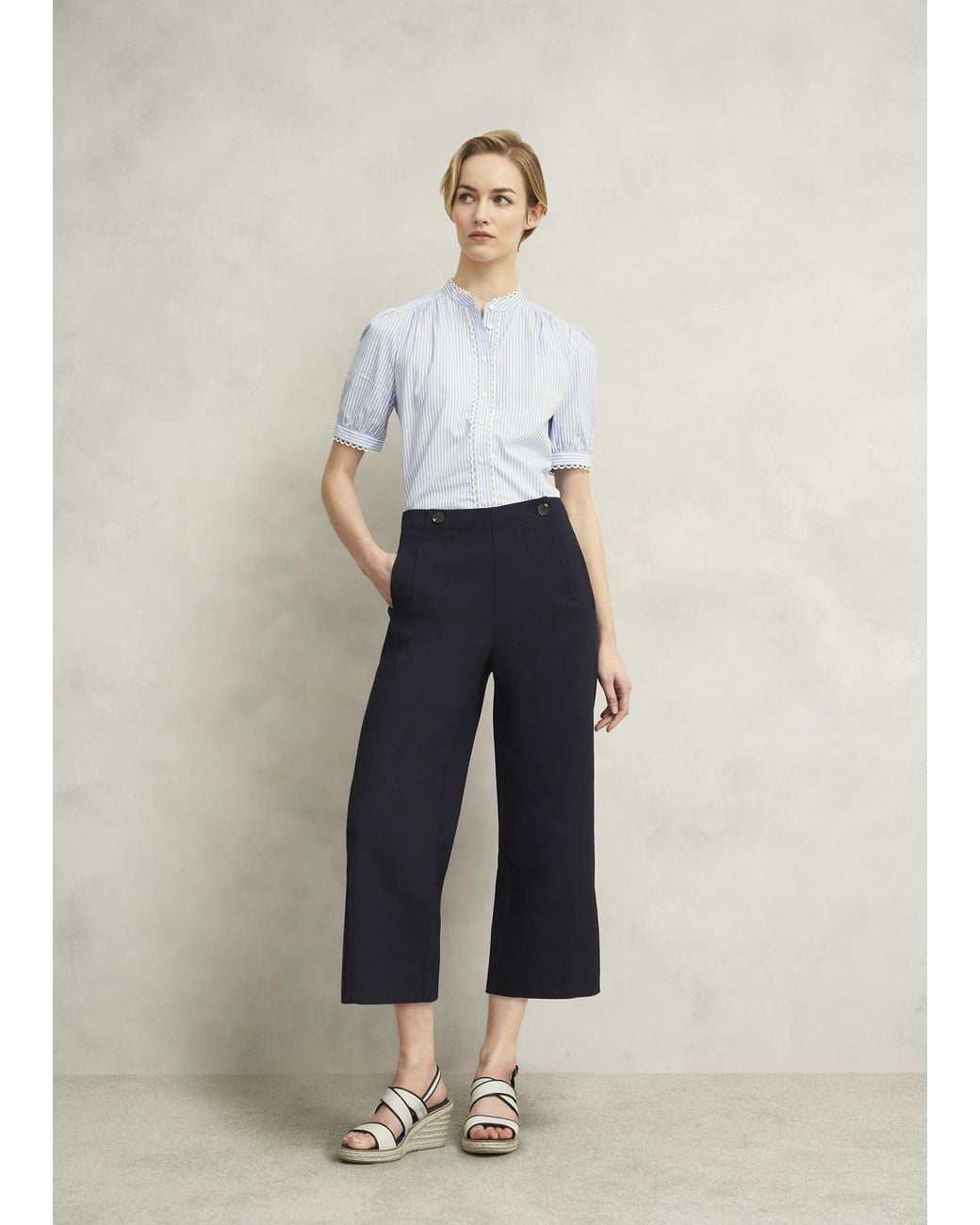 Hobbs White Petite Kimmi Crop Trousers
