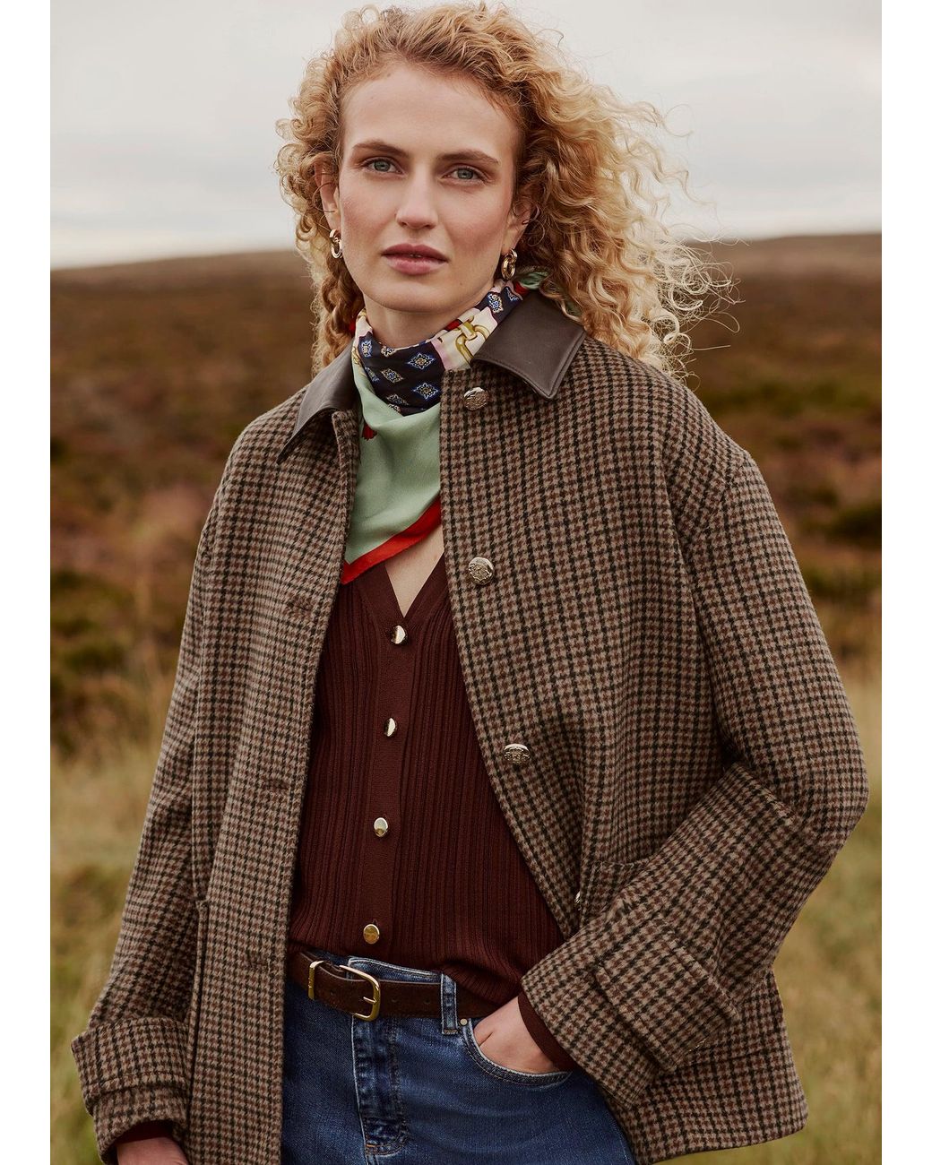 Hobbs Brown Rachel Wool Blend Coat