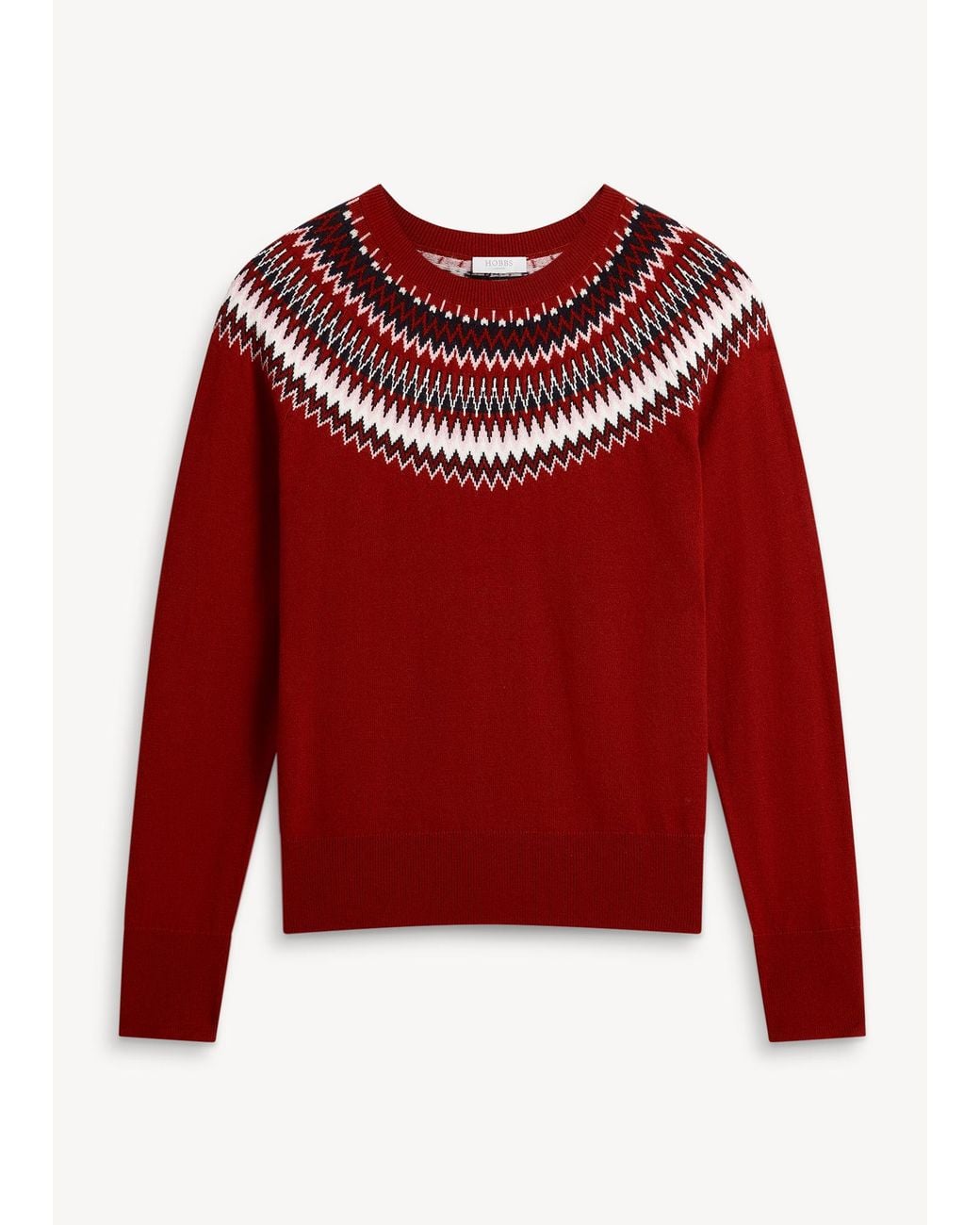 Hobbs Red Greta Fairisle Jumper